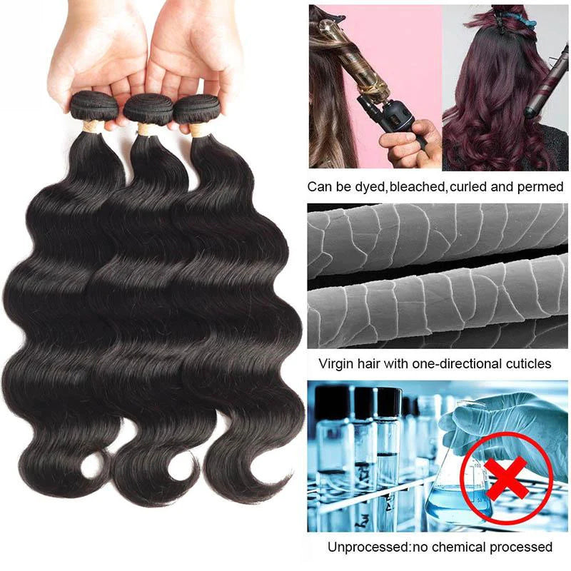 Body Wave Brazilian Hair Weave Bundles Remy Human Hair Bundles 3 Pcs