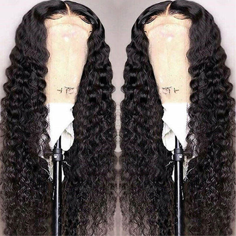 Water Wave Transparent Lace Closure Wigs Pre Plucked Virgin Human Hair Wigs