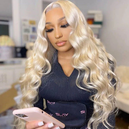 #613 Blonde Body Wave Human Hair Lace Front Wigs Transparent Lace Wigs