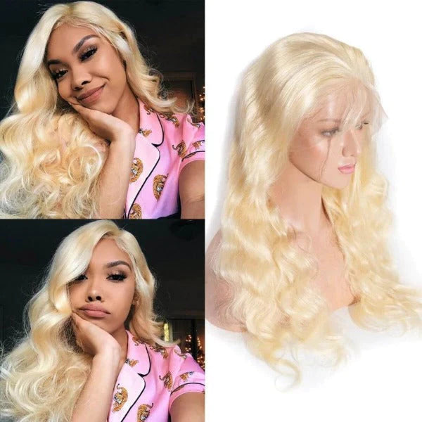 #613 Blonde Body Wave Human Hair Lace Front Wigs Transparent Lace Wigs