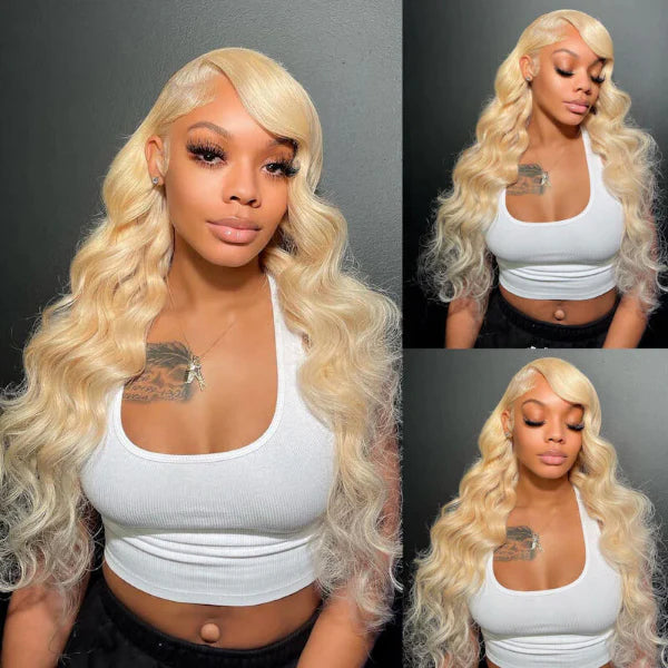 #613 Blonde Body Wave Human Hair Lace Front Wigs Transparent Lace Wigs