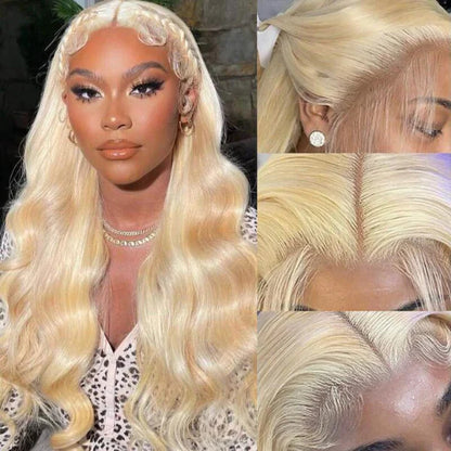 #613 Blonde Body Wave Human Hair Lace Front Wigs Transparent Lace Wigs