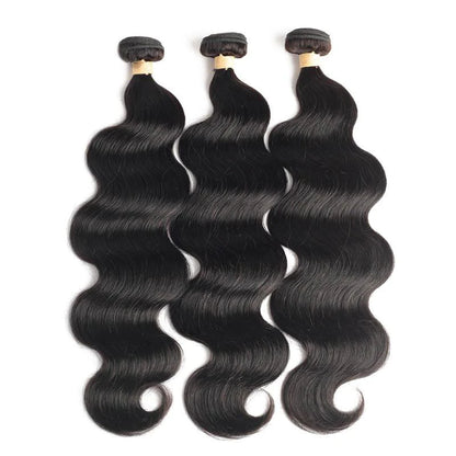 Body Wave 3 Bundles With Frontal Closure Brazilian Human Hair Weave