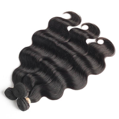 Body Wave 3 Bundles With Frontal Closure Brazilian Human Hair Weave