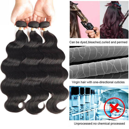 Body Wave Brazilian Hair Weave Bundles Remy Human Hair Bundles 3 Pcs