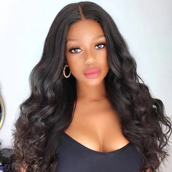 Body Wave Glueless Human Hair Wigs Pre Cut Lace Closure Wigs Pre Plucked