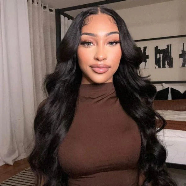 Body Wave Glueless Human Hair Wigs Pre Cut Lace Closure Wigs Pre Plucked