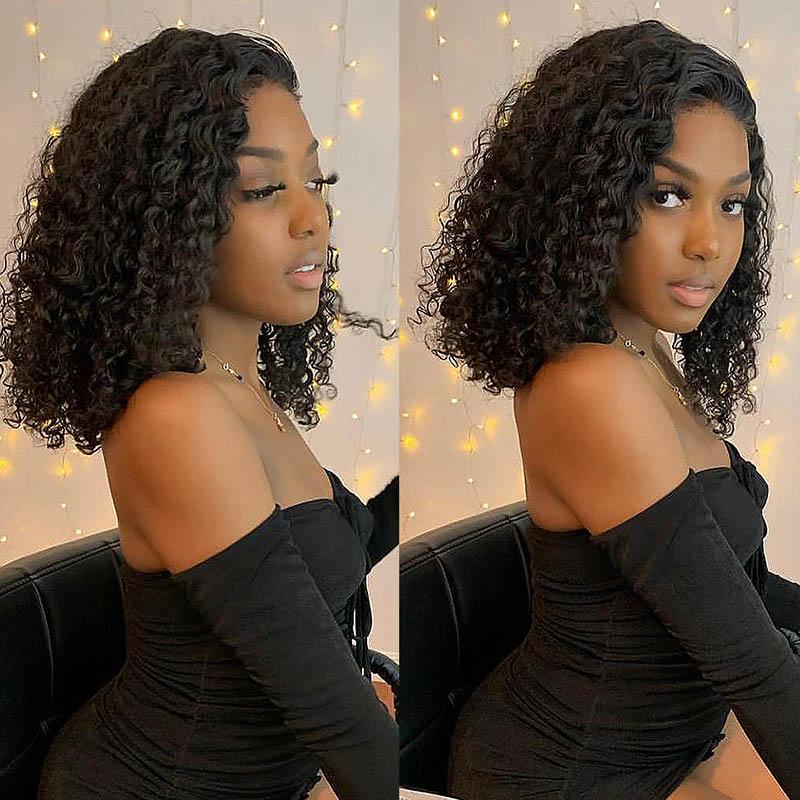 Curly Lace Front Human Hair Wigs Pre Plucked Brazilian Remy Lace Wigs