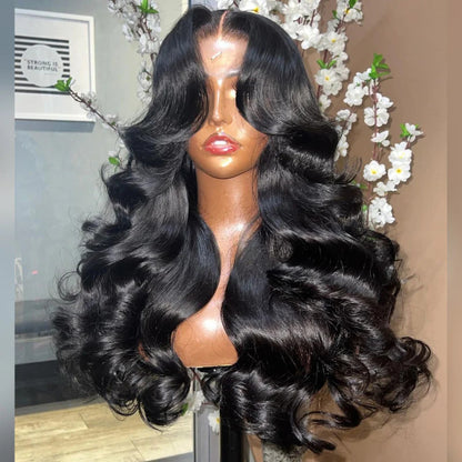 Curtain Bangs Wigs Loose Wave Human Hair Wigs Transparent Lace Front Wigs