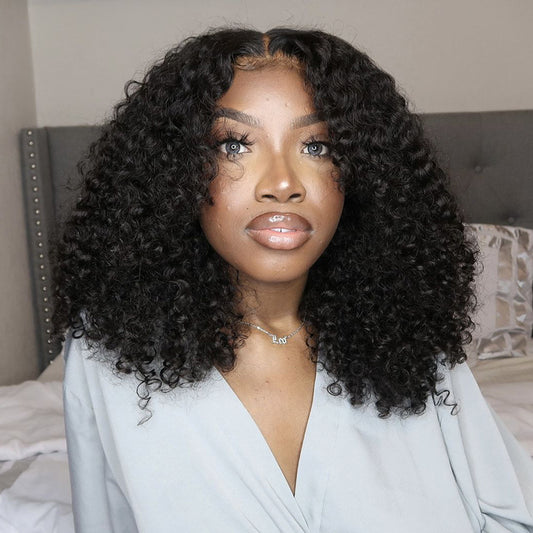 Deep Curly Lace Front Wigs Pre Plucked Human Hair Wigs With Baby Hair