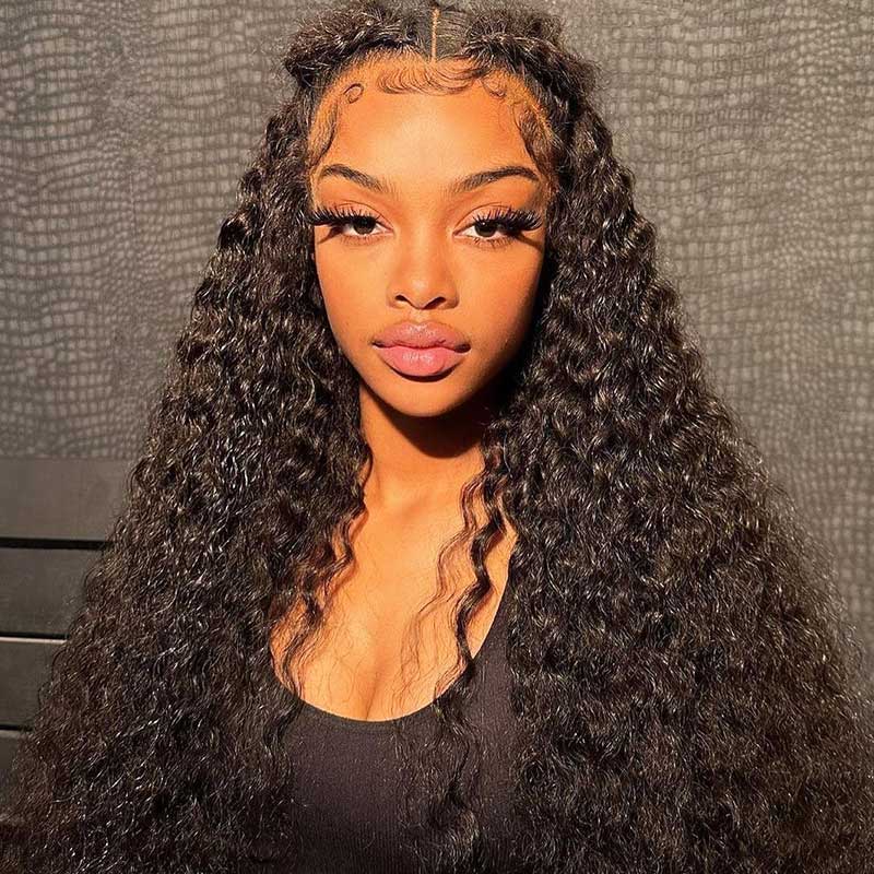 Deep Wave 360 Lace Frontal Wigs Human Hair Transparent Lace Wigs