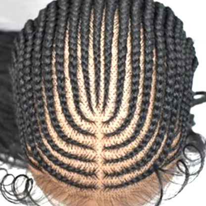 Fulani Neat Braids Synthetic Braided Wigs Lace Front Wigs With Baby Hair