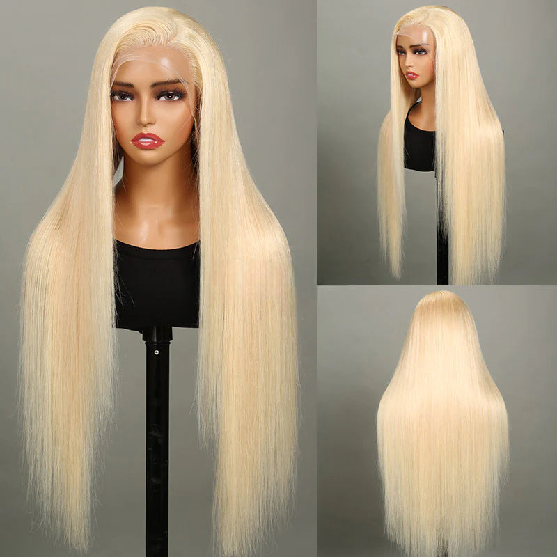 Human Hair Lace Front Wigs 613 Blonde Straight Transparent Lace Wigs