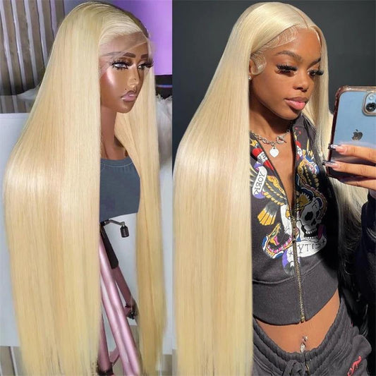 Human Hair Lace Front Wigs 613 Blonde Straight Transparent Lace Wigs