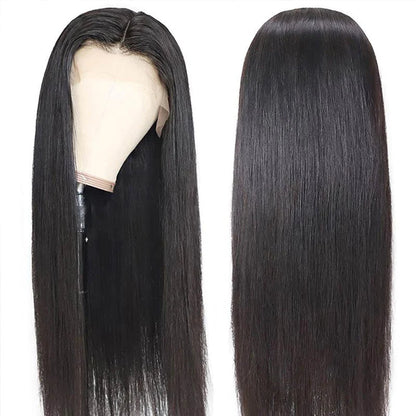 Lace Front Human Hair Wigs Straight Pre Plucked Brazilian Remy Hair