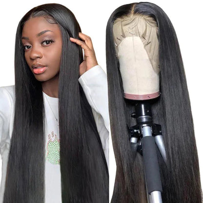 Lace Front Human Hair Wigs Straight Pre Plucked Brazilian Remy Hair