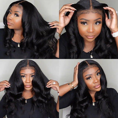 Human Hair Wigs Pre Cut Kinky Straight Pre Plucked Glueless Lace Closure Wigs