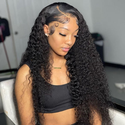 Jerry Curly 360 Lace Frontal Wigs Human Hair Transparent Lace Wigs