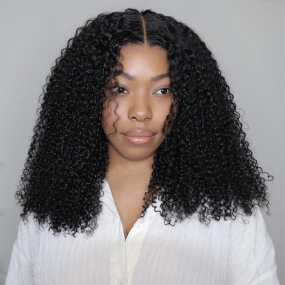 Kinky Curly Lace Front Wigs Pre Plucked Transparent Human Hair Wigs