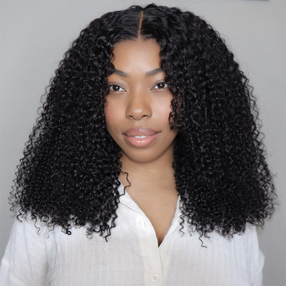 Kinky Curly Lace Front Wigs Pre Plucked Transparent Human Hair Wigs