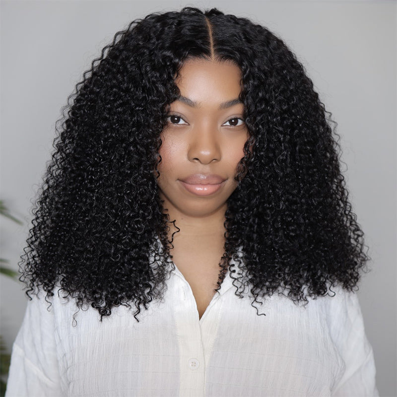 Kinky Curly Lace Front Wigs Pre Plucked Transparent Human Hair Wigs