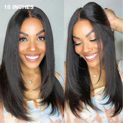 Layered Cut Wigs Transparent Lace Front Wigs Straight Human Hair Wigs Pre Plucked