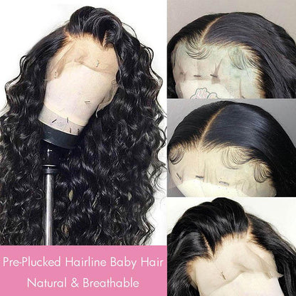 Loose Deep Wave Wig Pre Plucked Human Hair Wigs Transparent Lace Front Wigs