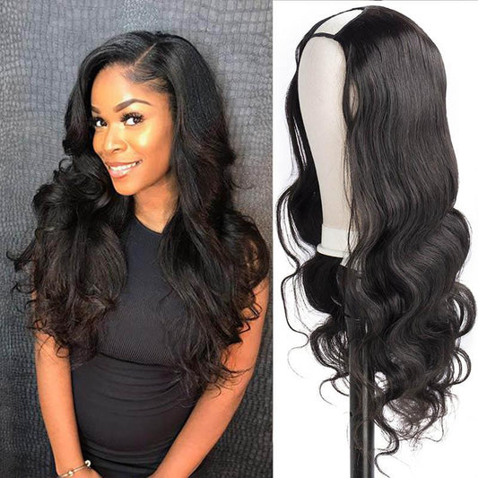 U Part Wigs Human Hair Body Wave 2X4 Quick Easy Affordable Wigs