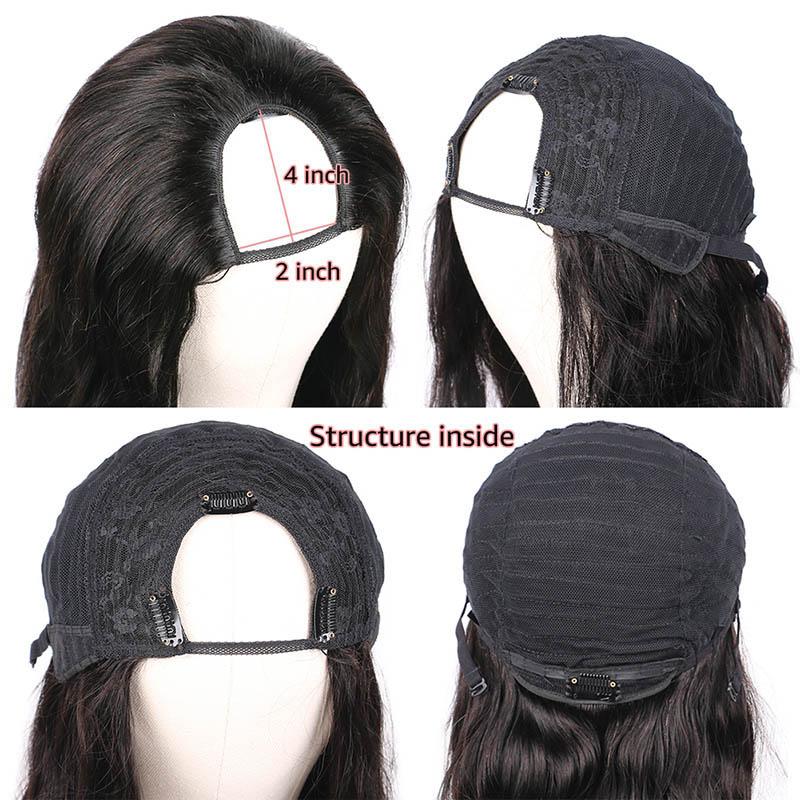 U Part Wigs Human Hair Body Wave 2X4 Quick Easy Affordable Wigs