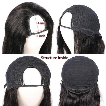 U Part Wigs Human Hair Body Wave 2X4 Quick Easy Affordable Wigs