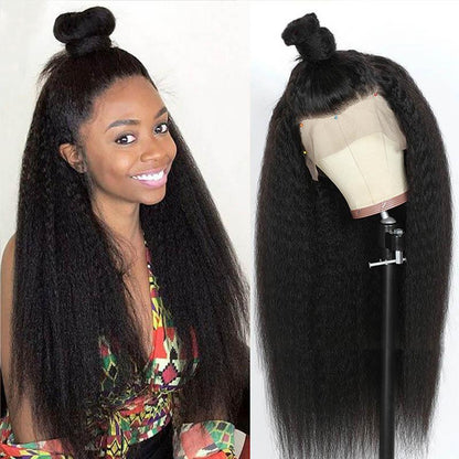 Yaki Straight Human Hair Wigs Brazilian Kinky Stright Lace Front Wigs