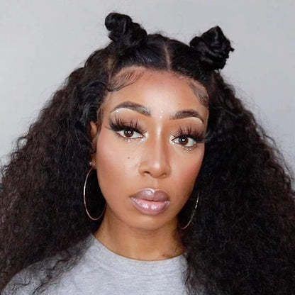 Deep Curly Transparent Lace Front Wigs Virgin Human Hair Wigs With Baby Hair