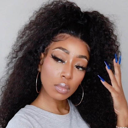 Deep Curly Transparent Lace Front Wigs Virgin Human Hair Wigs With Baby Hair