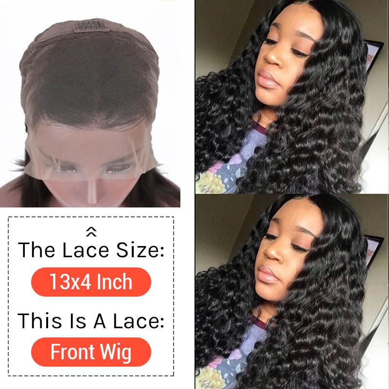 Deep Curly Transparent Lace Front Wigs Virgin Human Hair Wigs With Baby Hair