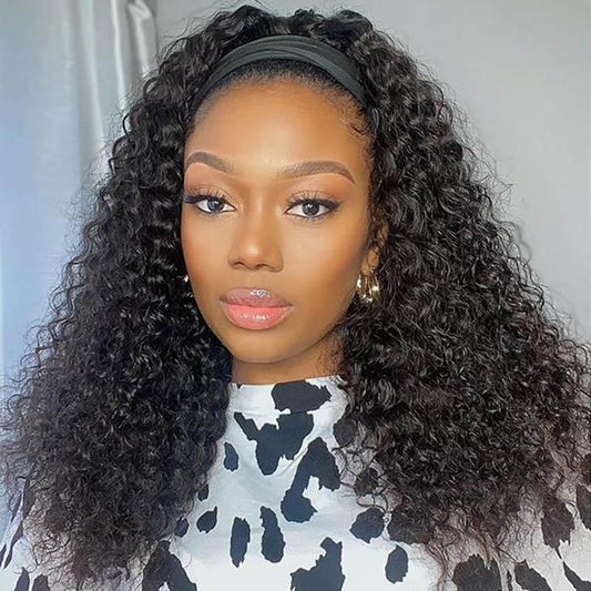 Deep Wave Affordable Headband Wigs Human Hair Wigs Easy To Wear