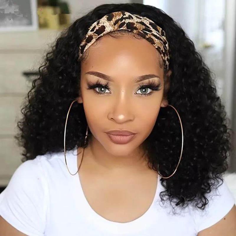 Deep Wave Affordable Headband Wigs Human Hair Wigs Easy To Wear