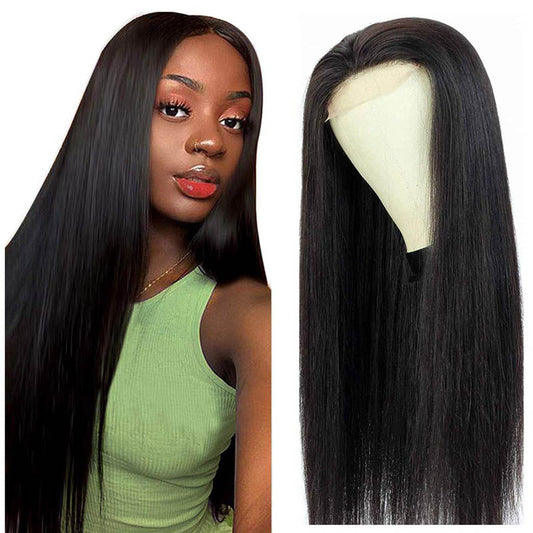 Glueless Lace Closure Wigs Straight Pre Plucked Virgin Human Hair Wigs