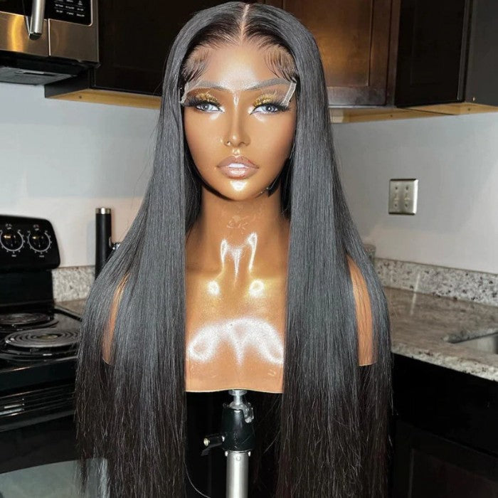 Glueless Undetectable HD Lace Closure Wigs Virgin Straight Human Hair Wigs