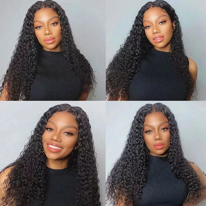 Water Wave Breathable 360 Lace Frontal Wigs Pre Plucked Virgin Human Hair Wigs