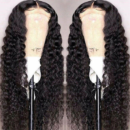 Water Wave Transparent Lace Closure Wigs Pre Plucked Virgin Human Hair Wigs